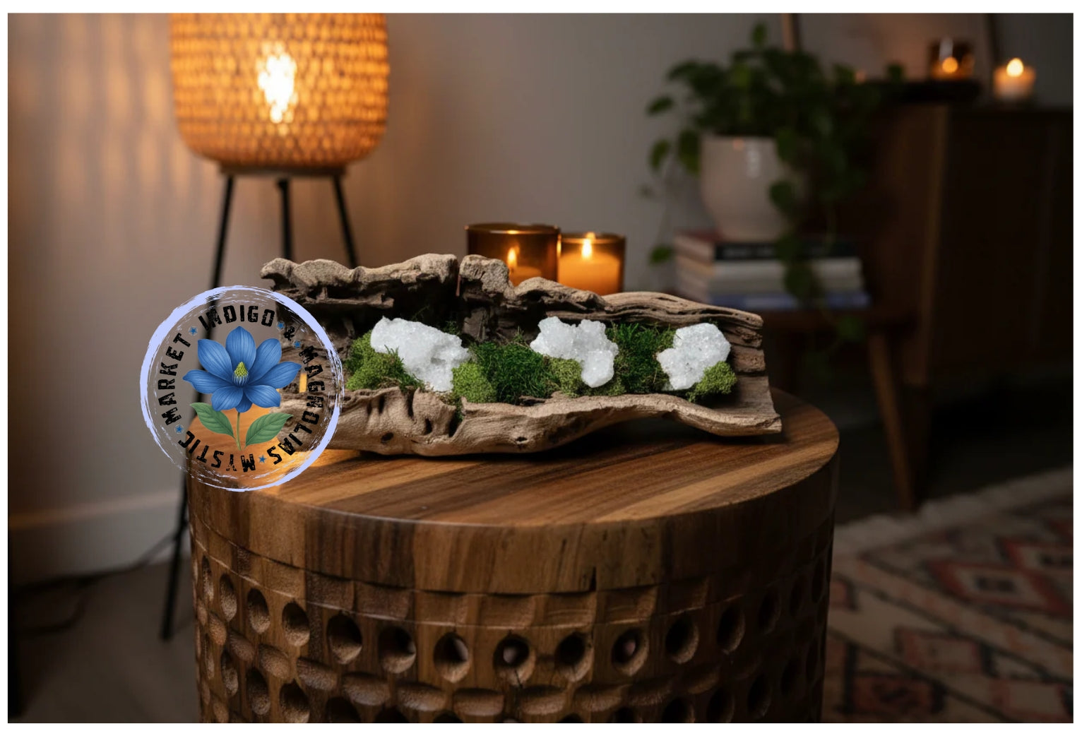 Crystal Geode Moss Log