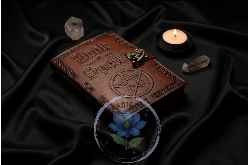 Leather 'Book of Spells' Journal